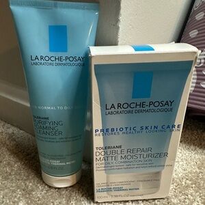 La Roche-Posay Prebiotic Matte Moisturizer and Purifying Foam Cleanser.